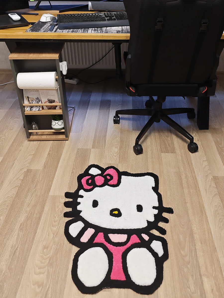 Hello Kitty Tufting Halısı Kilim Hello Kitty Çocuk Odası Halı
