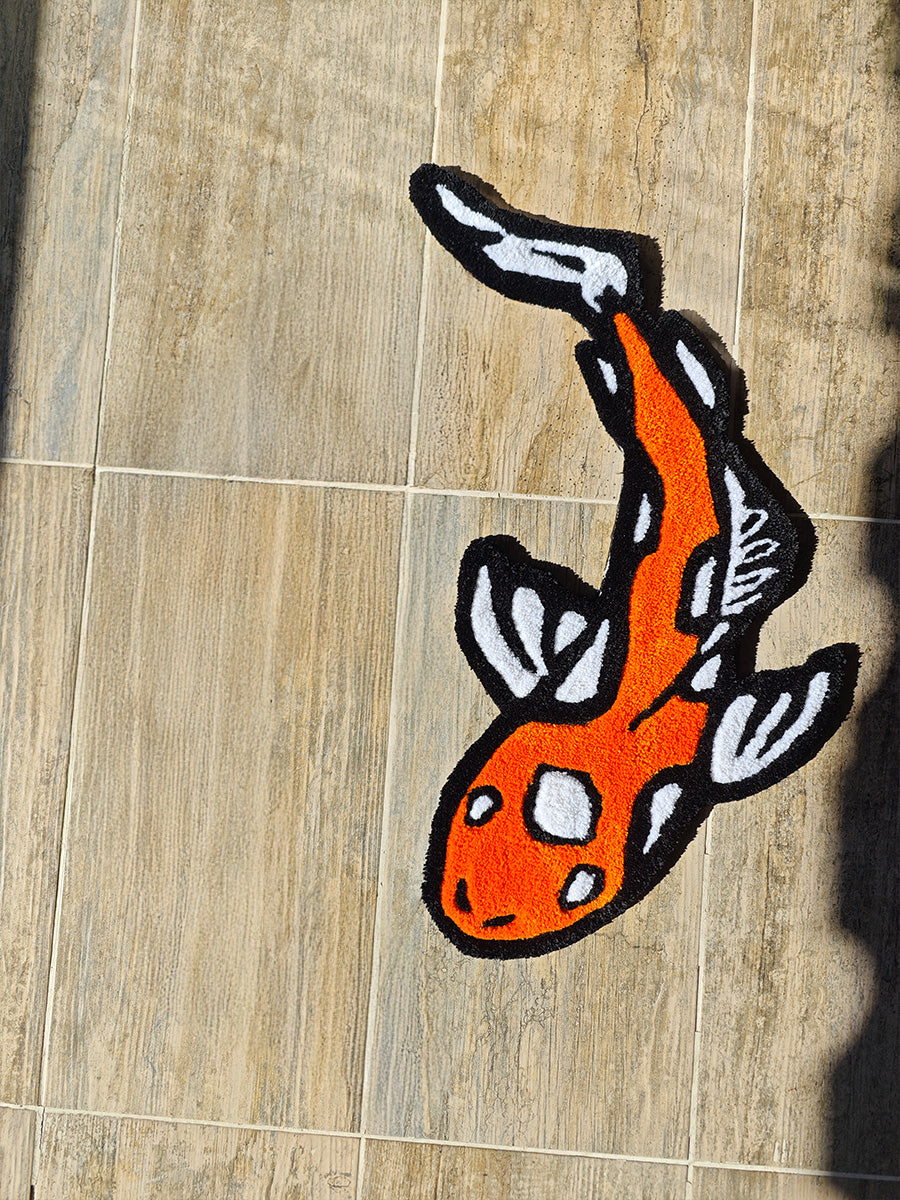 Koi Balığı Halı - Japon Balığı Kilim Tufting Halısı