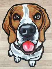 Köpek Desenli Halı Köpek Portre Halı Tufting Halısı (90x65 cm) Outlet Fırsatı