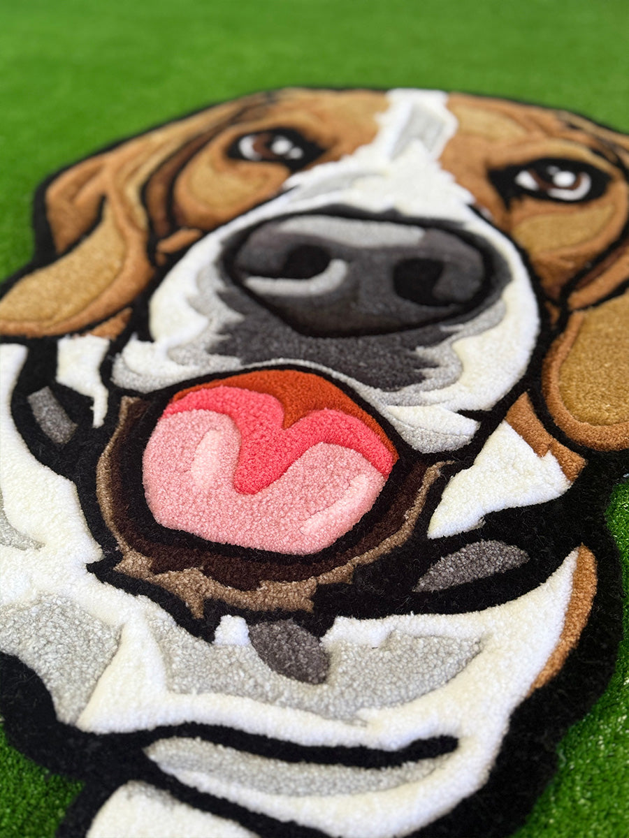 Köpek Desenli Halı Köpek Portre Halı Tufting Halısı