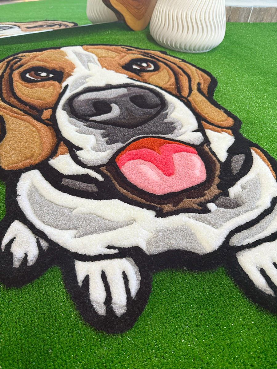 Köpek Desenli Halı Köpek Portre Halı Tufting Halısı