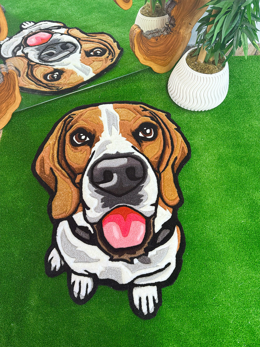 Köpek Desenli Halı Köpek Portre Halı Tufting Halısı