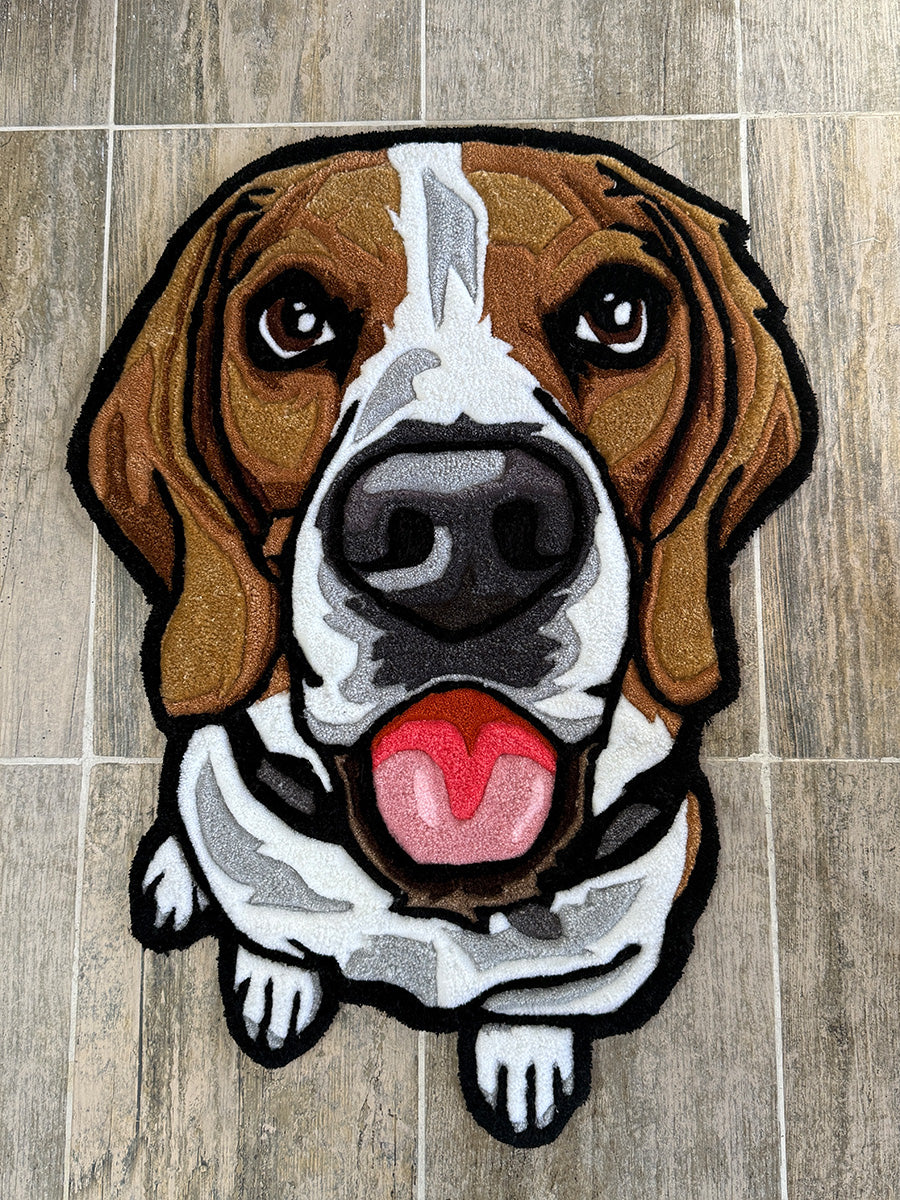 Köpek Desenli Halı Köpek Portre Halı Tufting Halısı