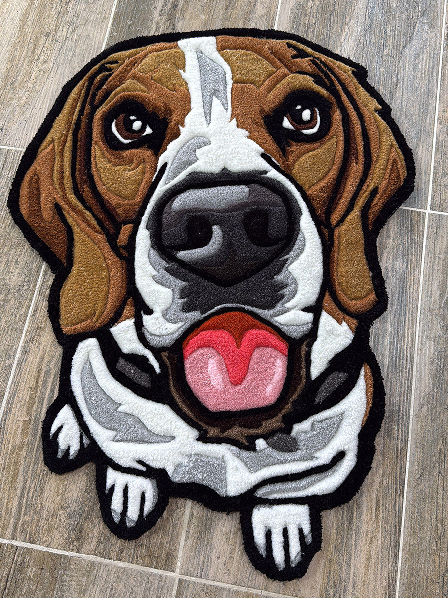 Köpek Desenli Halı Köpek Portre Halı Tufting Halısı