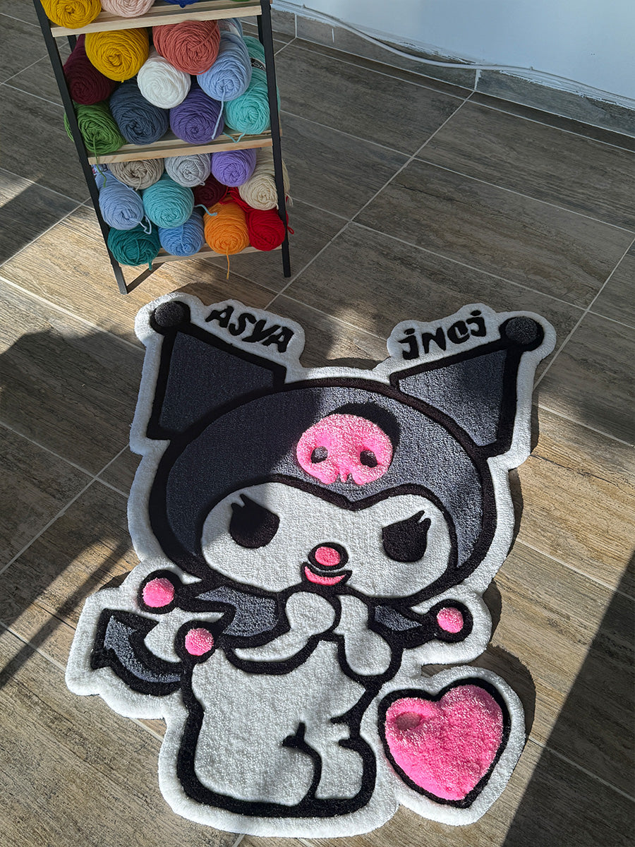 Kuromi Halısı Kuromi Desenli Çocuk Halısı Tufting Halı