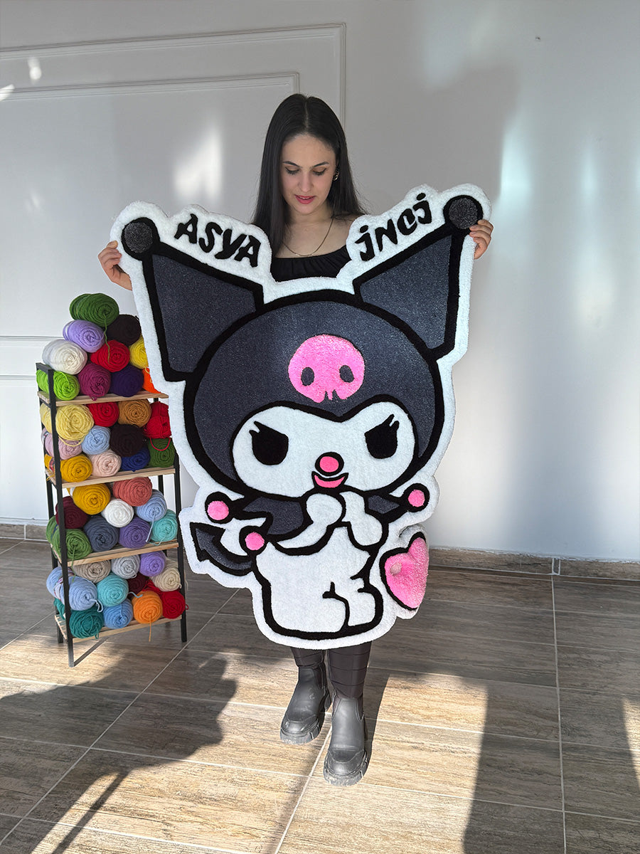 Kuromi Halısı Kuromi Desenli Çocuk Halısı Tufting Halı