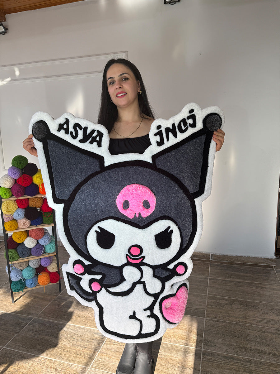 Kuromi Halısı Kuromi Desenli Çocuk Halısı Tufting Halı