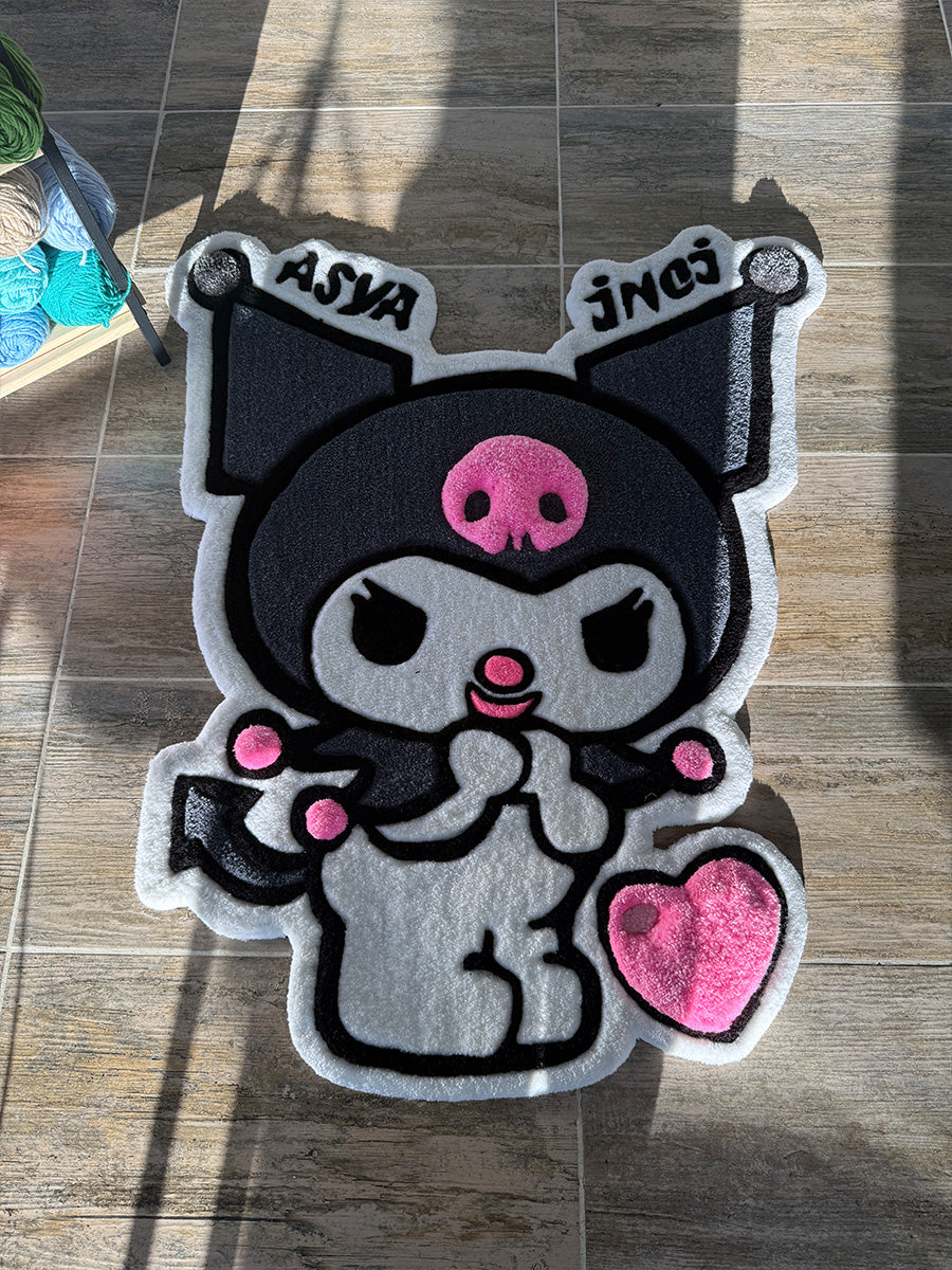 Kuromi Halısı Kuromi Desenli Çocuk Halısı Tufting Halı