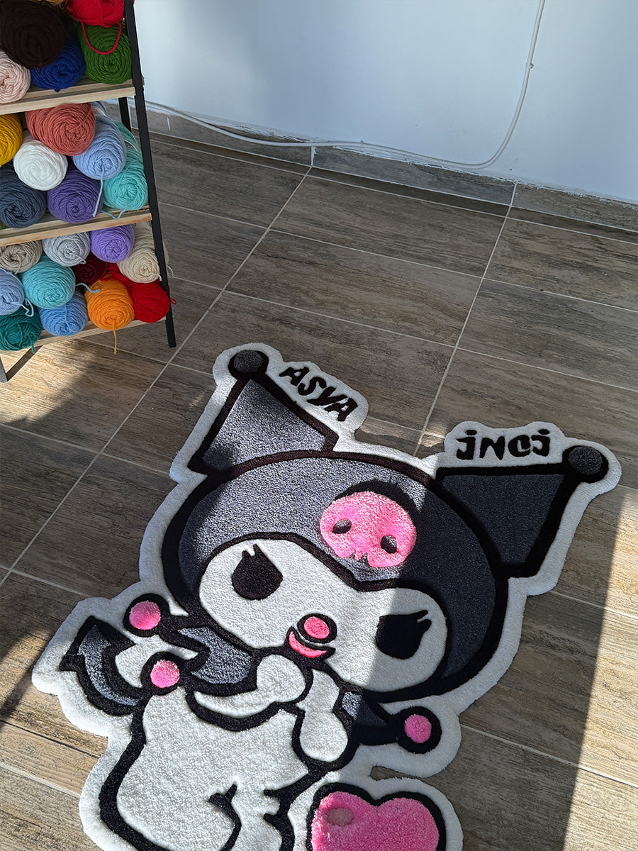 Kuromi Halısı Kuromi Desenli Çocuk Halısı Tufting Halı