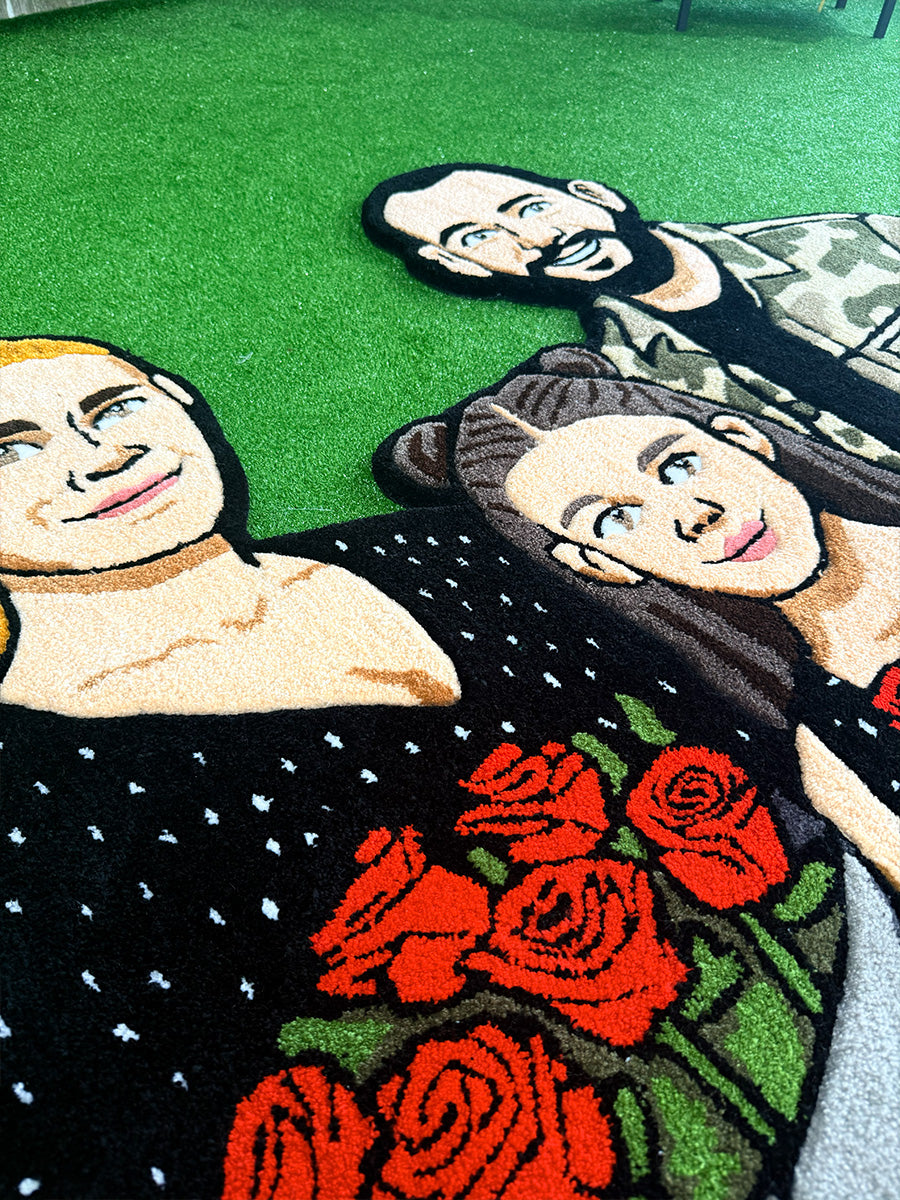 LARIA 3-Person Family Portrait | Custom Handmade Tufted Rug