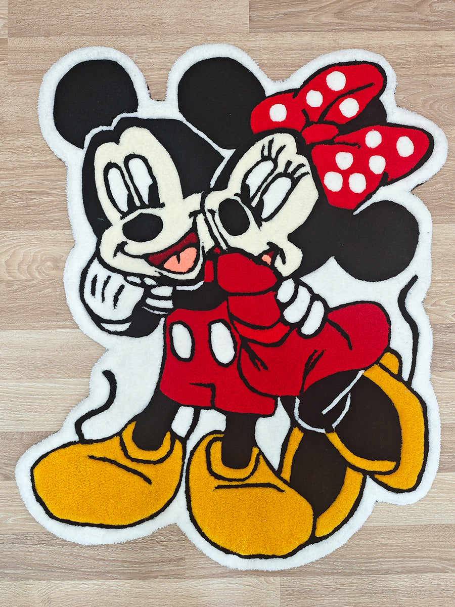 Mickey Mouse Halı Minnie Mouse Çocuk Halısı Tufting Halı (100x80 cm) Outlet Fırsatı