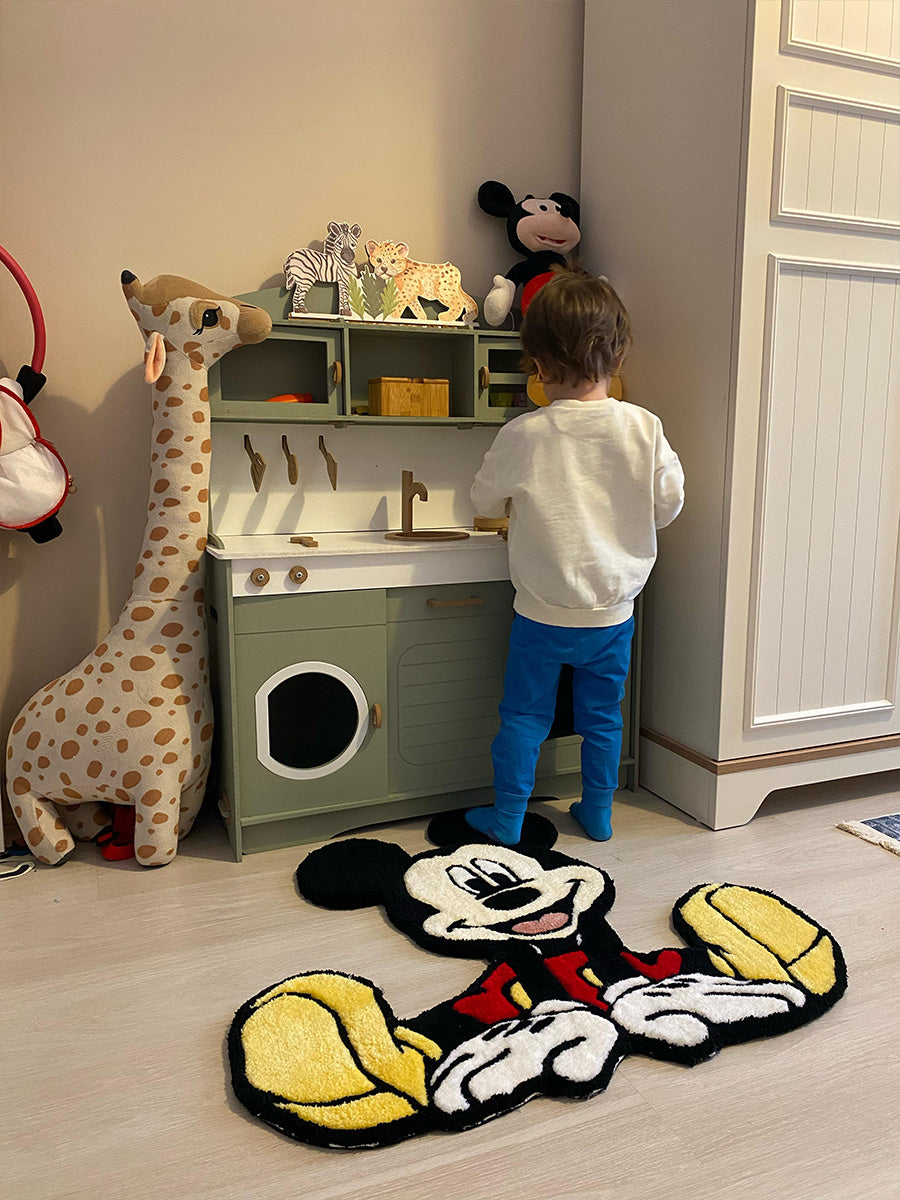 Mickey Mouse lu Halı Mickey Çocuk Halısı Tufting Halı