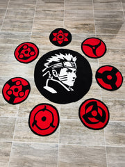 Naruto ve Sharingan Halıları - Uchiha Klanı Tufting Halısı 8 Adet