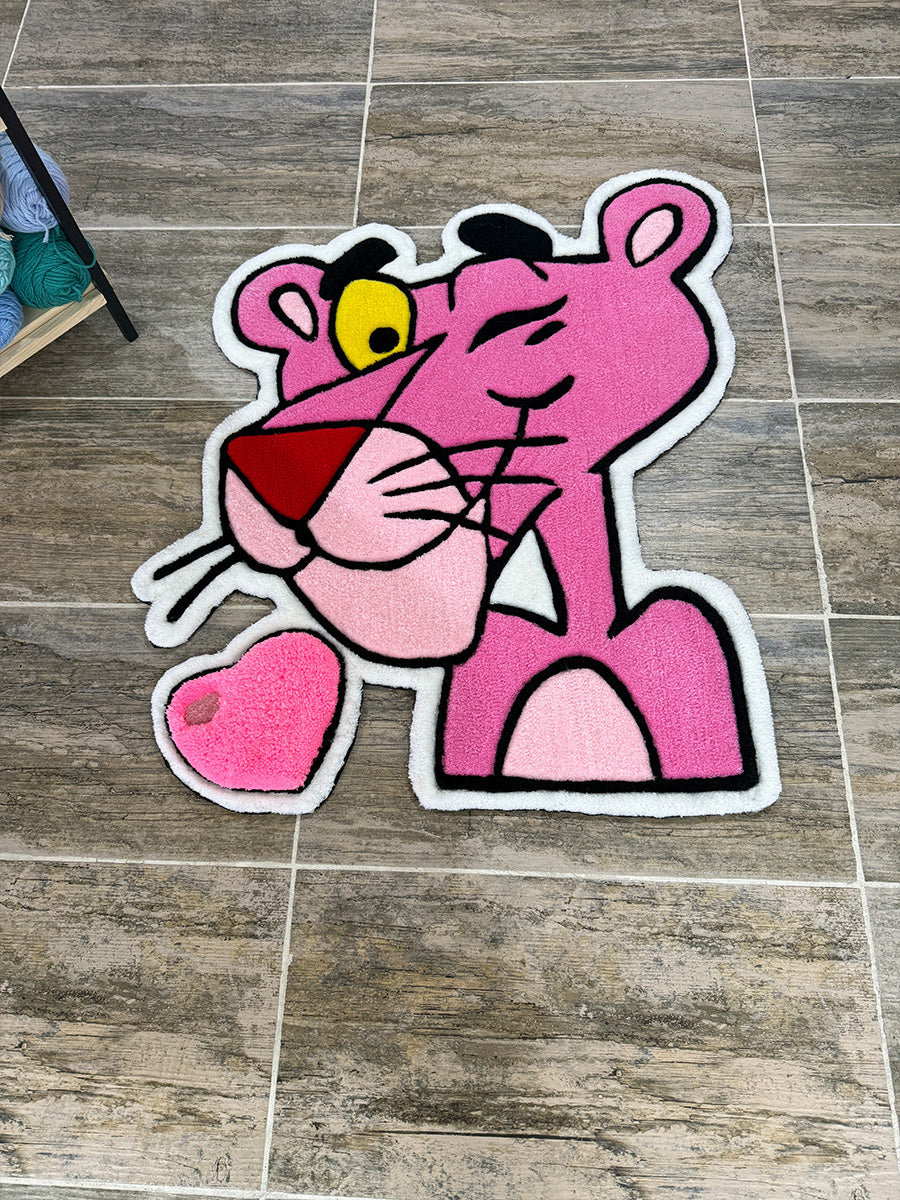 Pembe Panter Halı Çocuk Odası Halısı Tufting Halısı