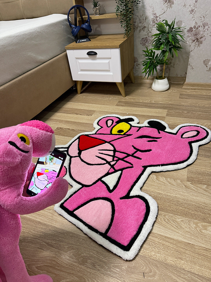 Pembe Panter Halı Çocuk Odası Halısı Tufting Halısı