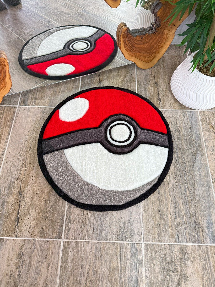 Pokemon Ball Halı Pokeball Pokemon Topu Tufting Halısı
