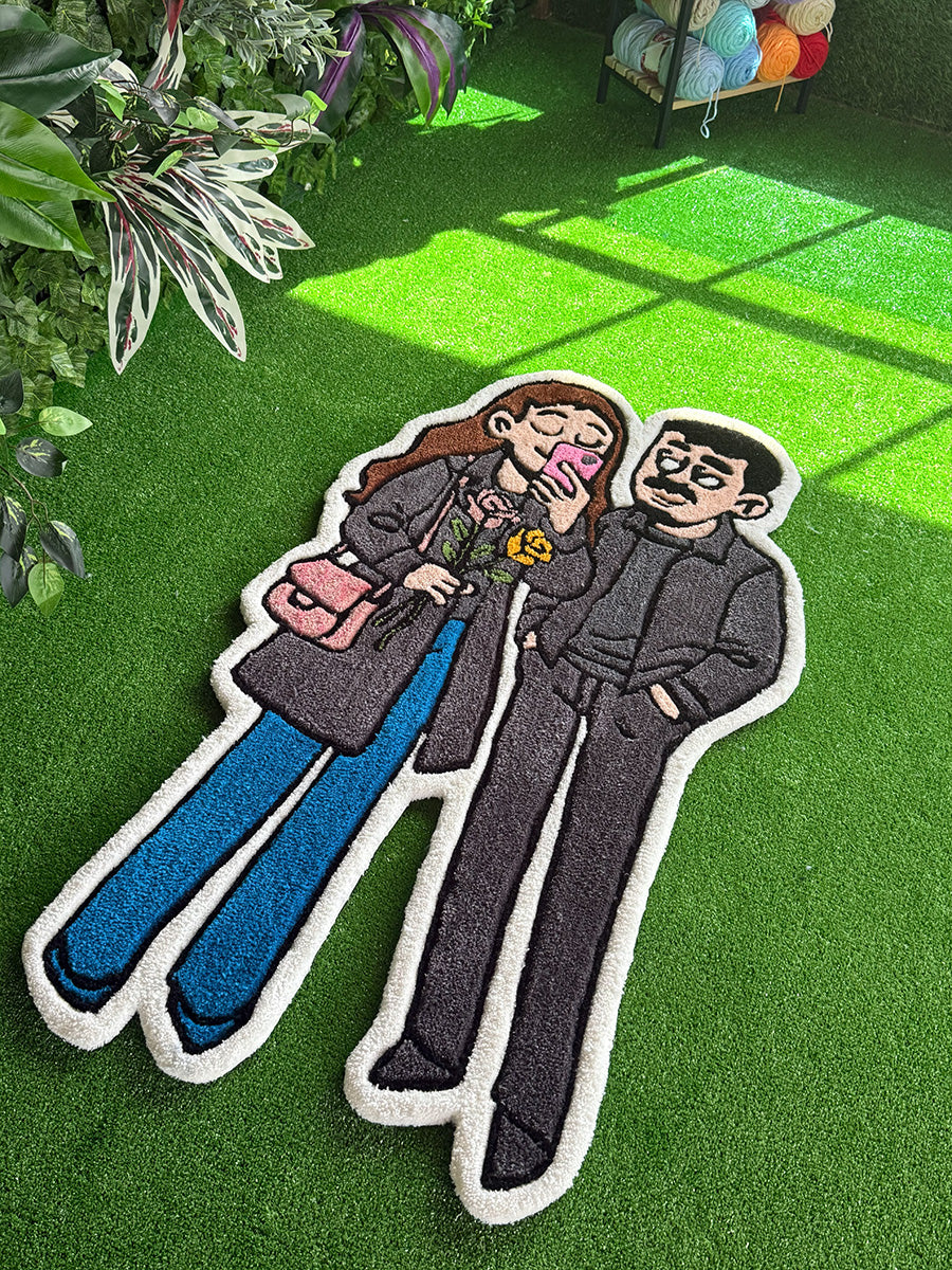 LOVENA Custom Couple Portrait | Handmade Tufted Rug
