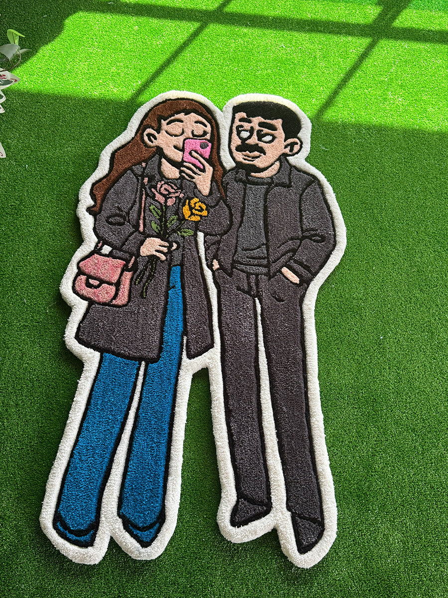 LOVENA Custom Couple Portrait | Handmade Tufted Rug