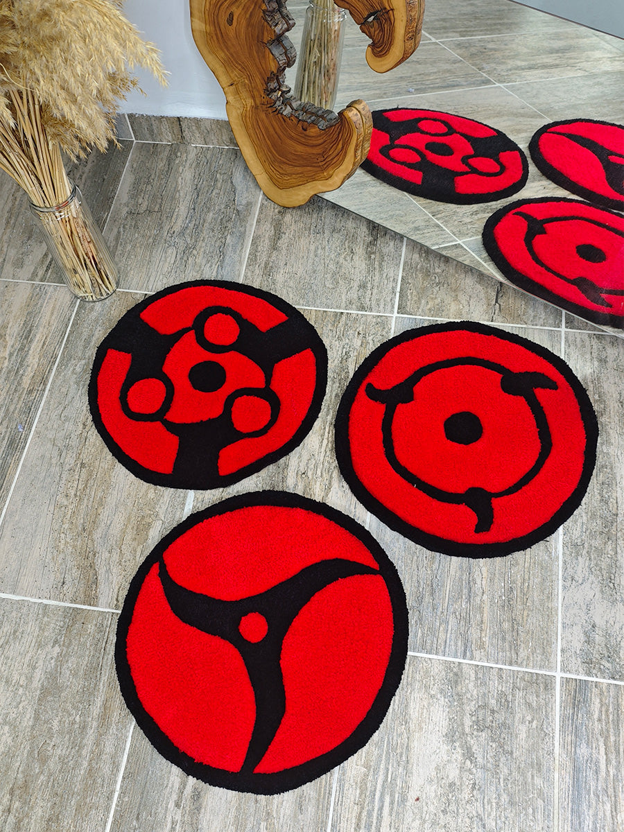 Sharingan Halıları - Uchiha Klanı Naruto Tufting Halısı 7 Adet