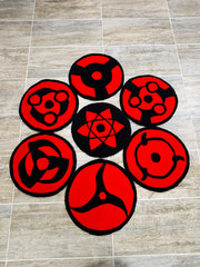 Sharingan Halıları - Uchiha Klanı Naruto Tufting Halısı 7 Adet