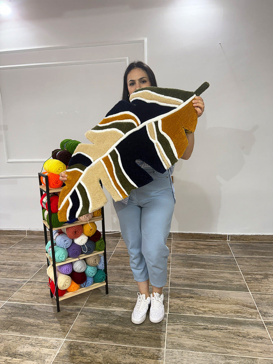 Yaprak Tufting Halısı Kilim Yaprak Halı Tufting Halı